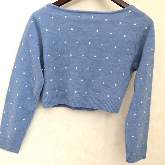 RARE Reformation + Net Sustain Nathalia Embellished Cropped Cardigan Sweater - Picture 6 of 11